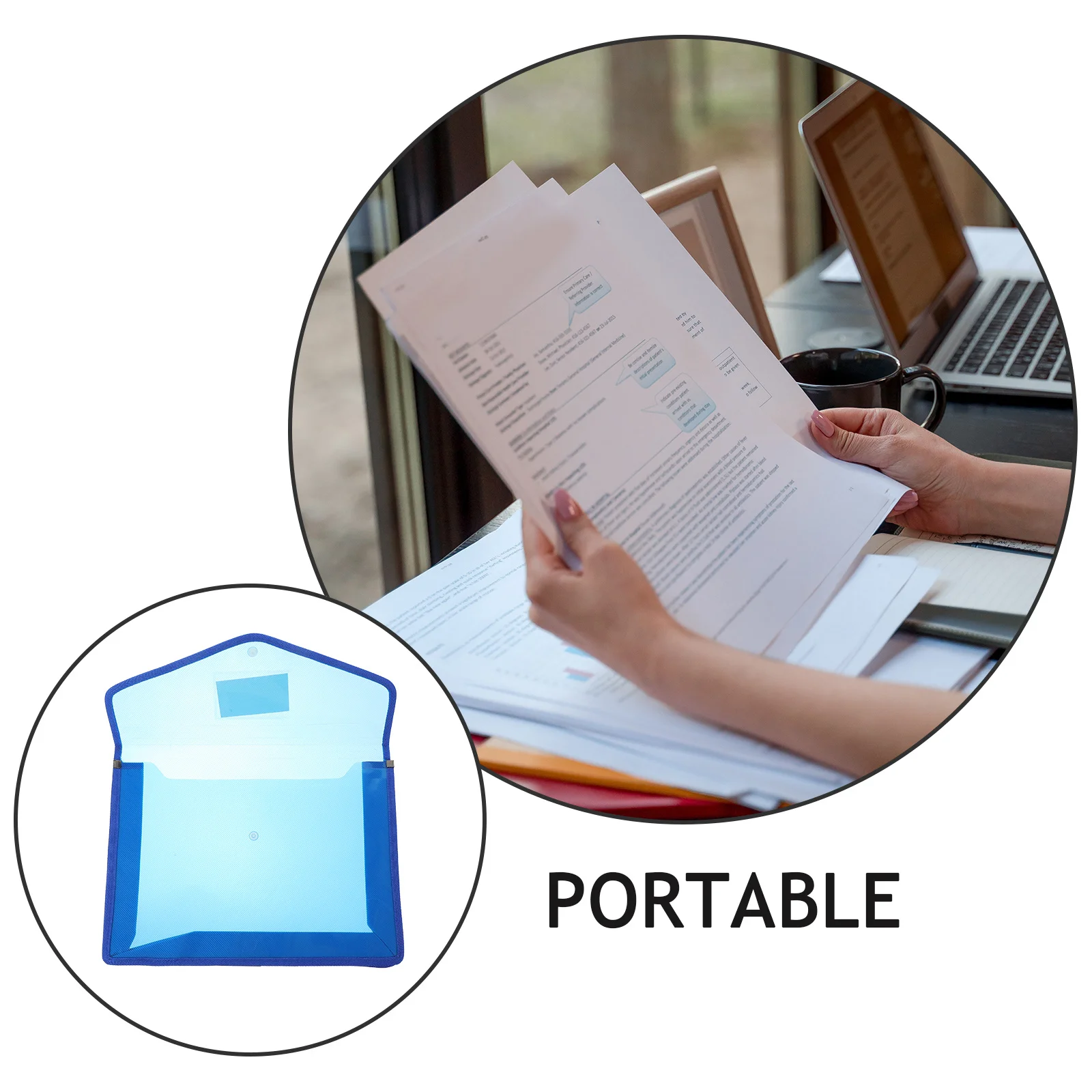 3Pcs A4 File Pockets Document Wallets Practical Organizers Wear-Resistant for Business Legal Use Document A4