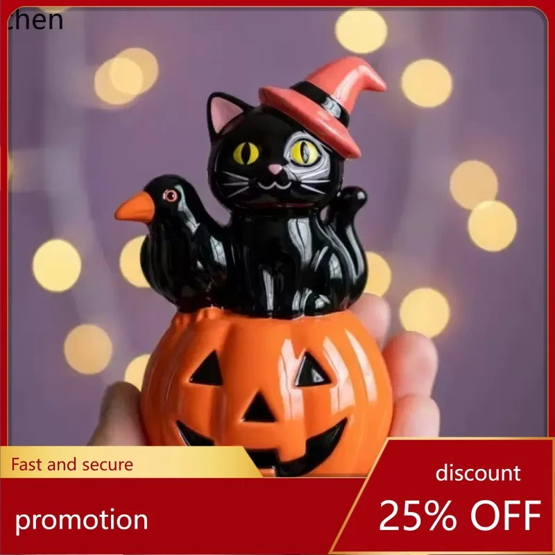 

ZML Holiday Cat Pumpkin Ornament Statue