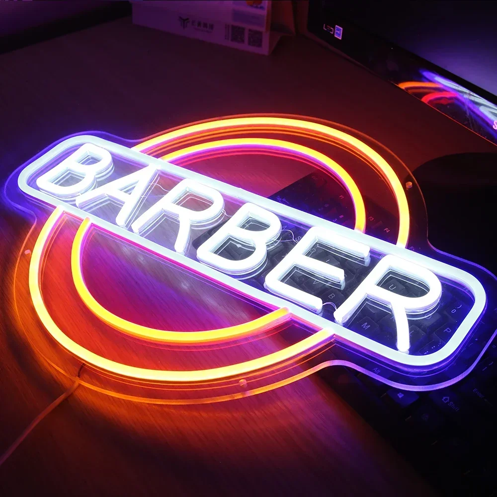 

Neon Signs Custom Lighting Night Lights Bedroom Living Room Decor Wall Advertising Board USB 12V Barber Shop Happy Birthday