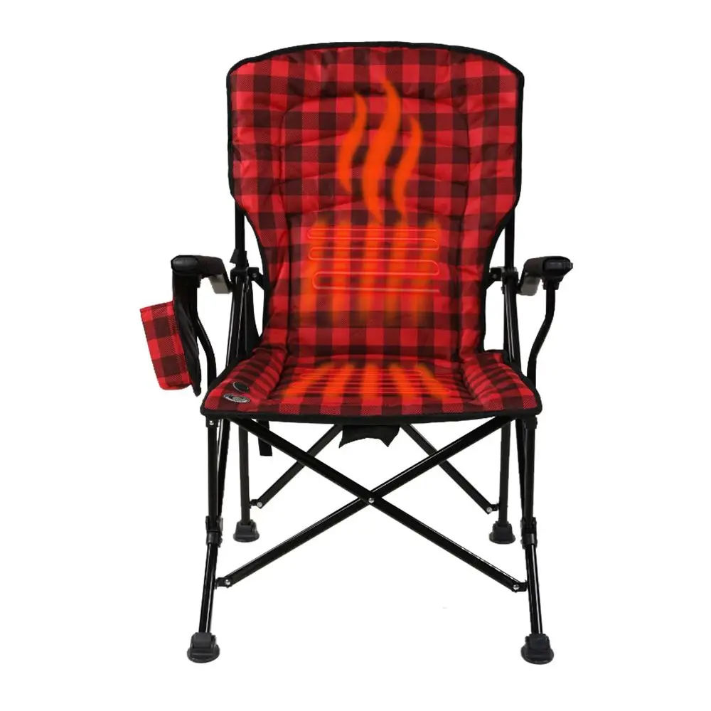 Switchback Heated Chair with Carry Bag, Luxury Heated Outdoor Chair for Camping, Glamping, Sports amp Outdoors Red Black