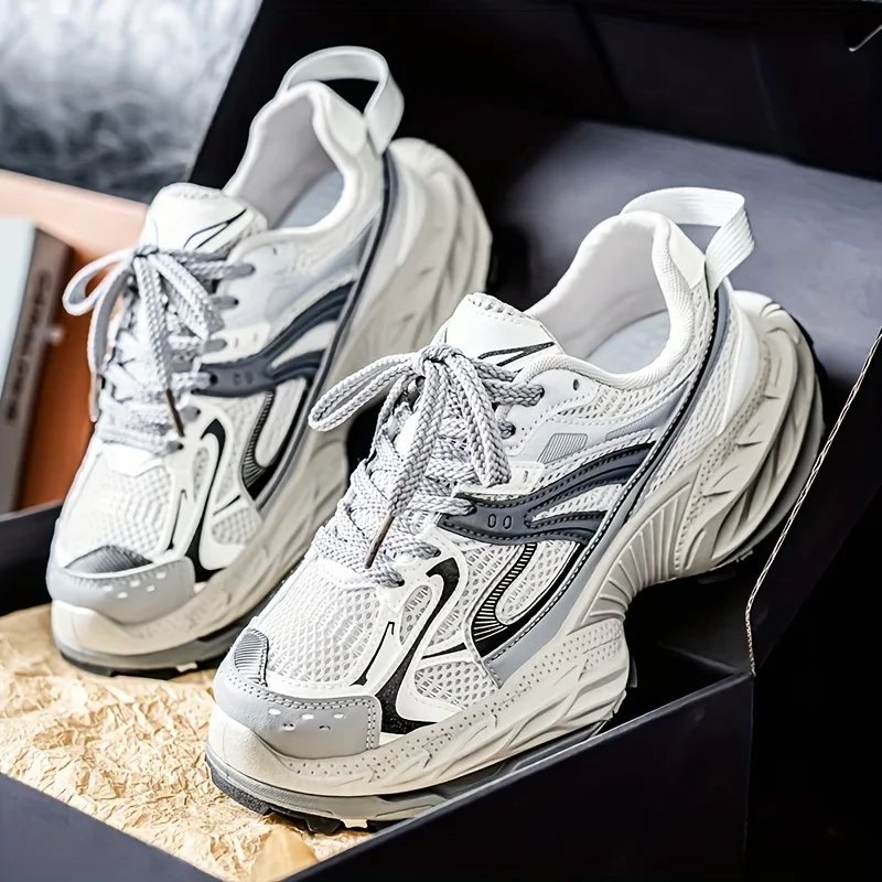 Atmungsaktive Herren-Sneaker mit dicker Sohle, Chunky-Style, Ah Gan Herrenschuhe, lässige, höhenverstellbare, beliebte Turnschuhe – Detail 9
