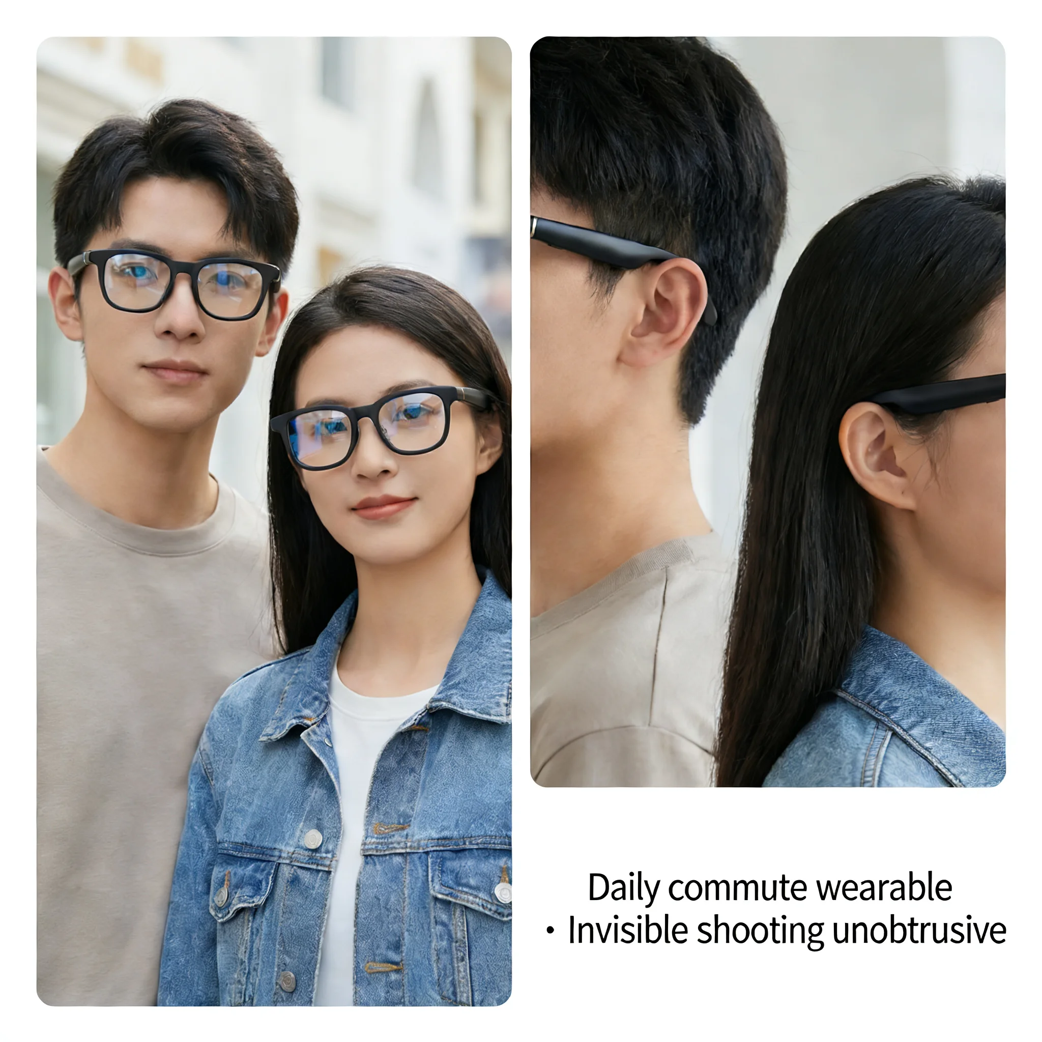 AI Smart Audio image Glasses, 3600mAh Charging Case, Hands-Free Call, Open-Ear Headphones, for Driving, Running, Daily Use