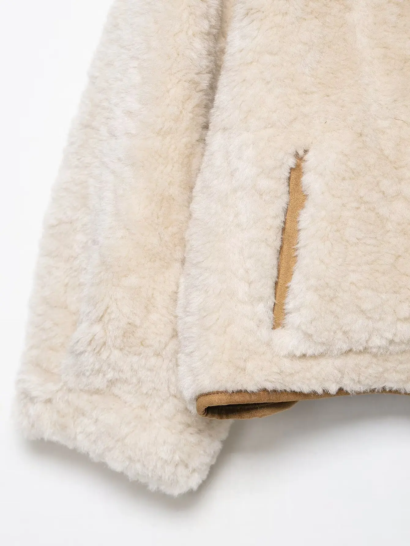 Otoño Invierno moda abrigos cortos de doble cara chaqueta de gamuza para mujer chaquetas con botones de manga larga abrigo de ocio de calle alta para mujer