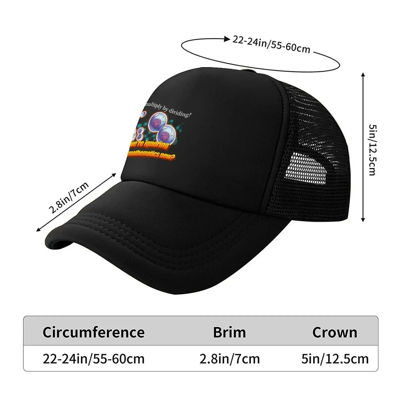 New Cell Division So We're Just Ignoring Basic Mathematics Now Pun Meme Baseball Cap sun caps Sunhat Women Beach Fashion Men's