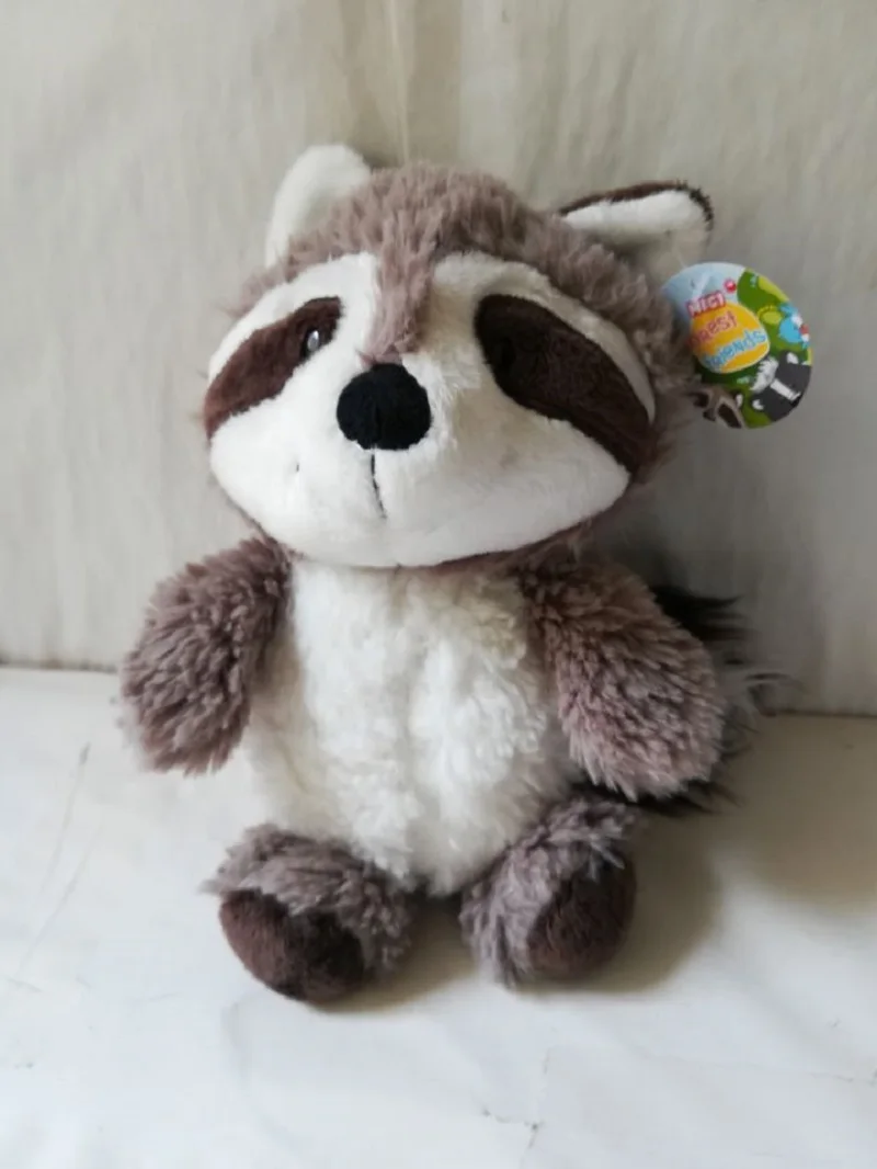 

25cm Lovely Gray Raccon Plush Toy Raccoon Soft Doll Baby Toy Xmas Gift h2130