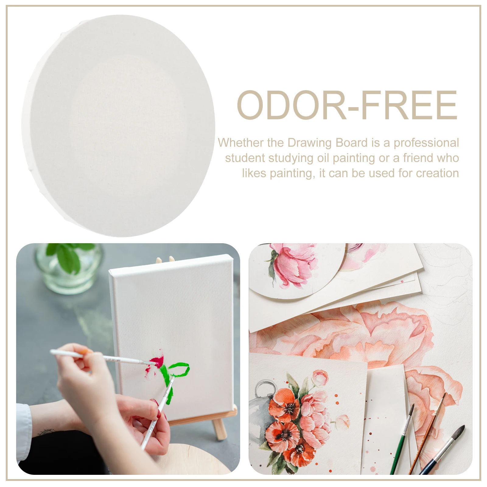 

Oil Painting 20cm Round Canvas Board for Acrylic Oil Paint Art Student Supplies Practical Blank Art Painting Frames Boards