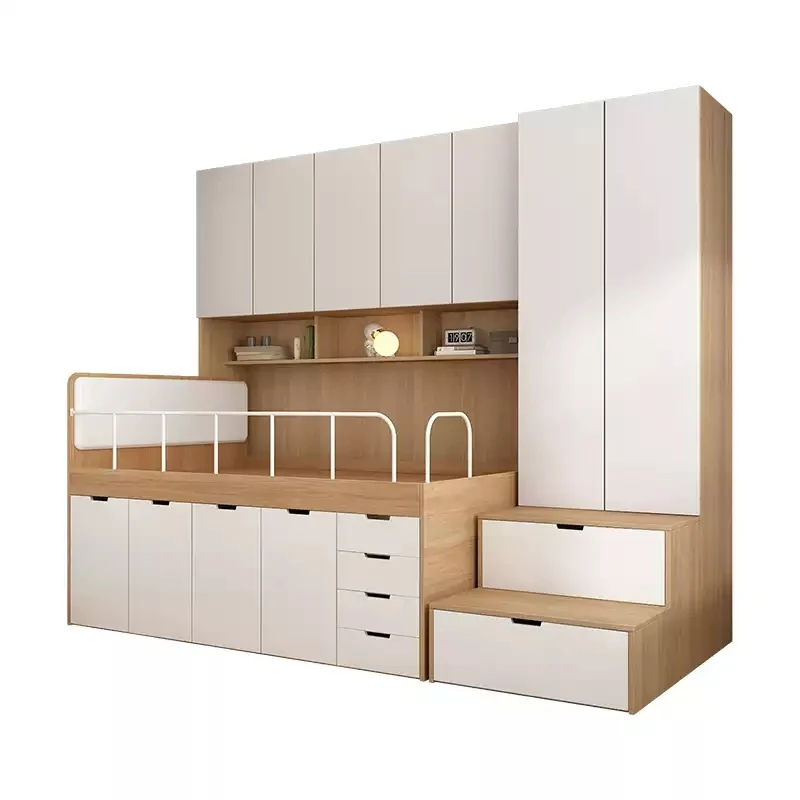 Customizable small apartment children's half-height bed bedroom storage tatami bed view 5
