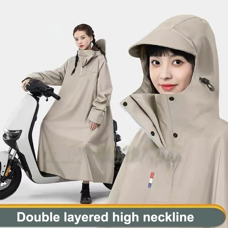 

1Pcs Thickened Upgrade One-piece Long Motorcycle Raincoat Oxford Cloth Cycling Durable Waterproof Poncho Unisex Electric Bicycle
