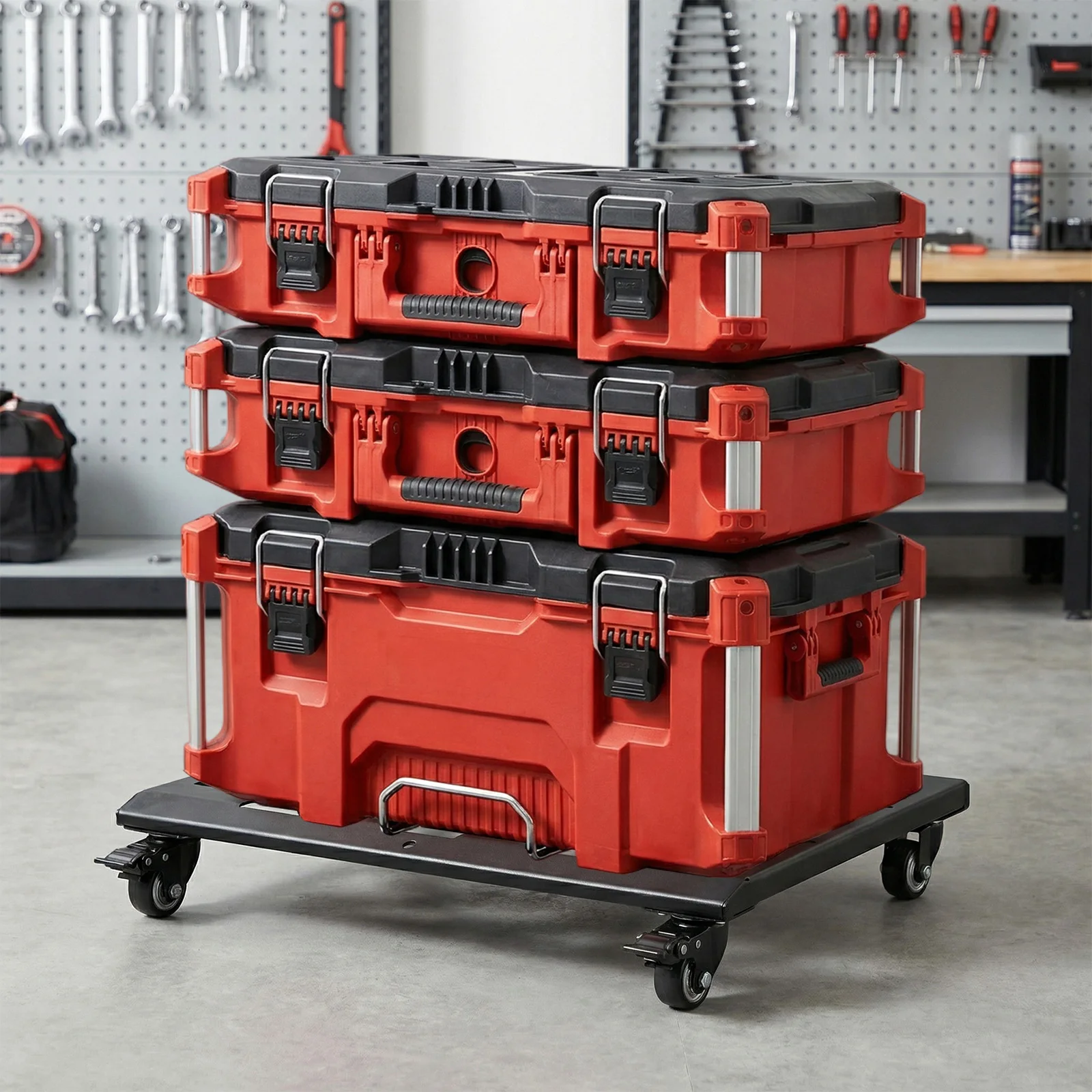 

Heavy Duty Tool Box Dolly with Swivel Casters Slider Toolbox Cart Carbon Steel Frame Dolly for Appliance Heavy Items Sofa