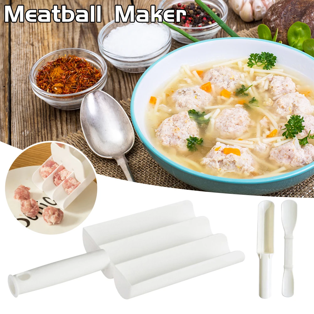 

1/3/4 Rows Maker Meatball Mold Tools Plastic Squeeze Fish Meatball Beef Meatball Round Meatball Poultry Tools Kitchen Gadgets