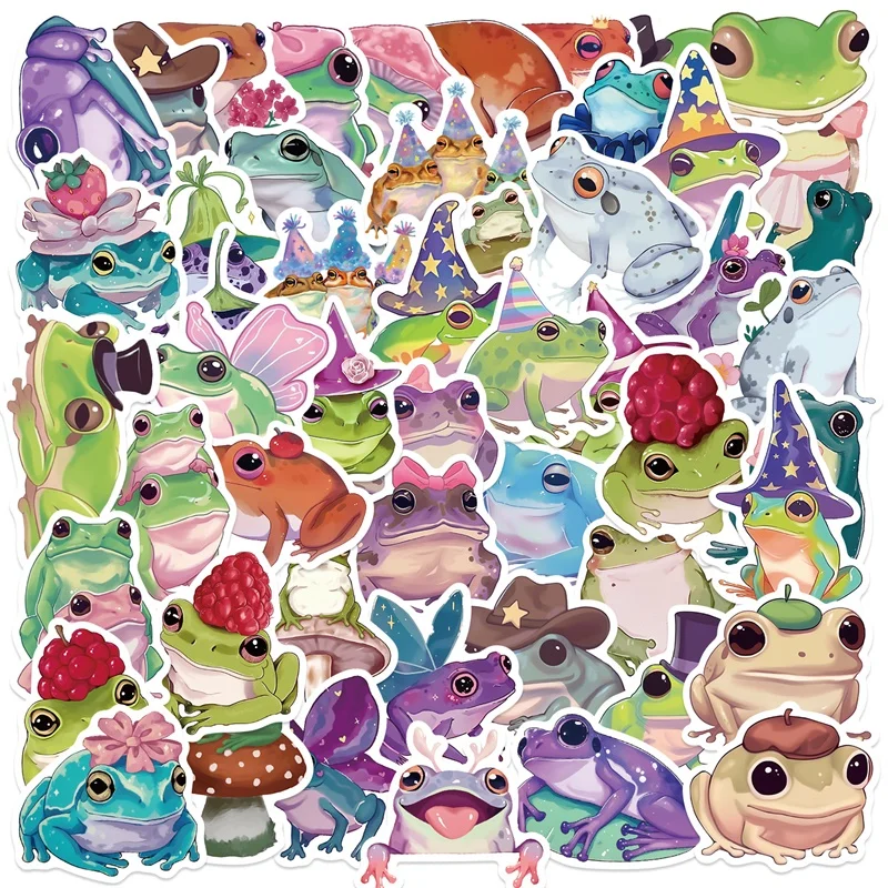 

10/30/50PCS Kawaii Frog Elves PVC Sticker Aesthetic DIY Children's Decoration Scrapbooking Supplies Hand Accounting for Kids