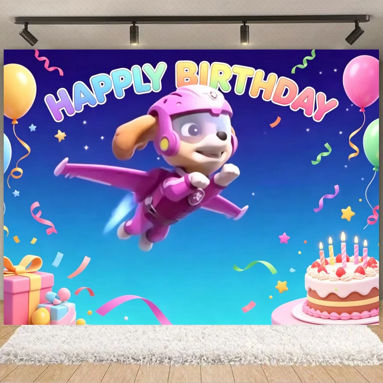 Blaue PAW Patrol Geburtstagsparty-Dekoration Tischdecke Teller Tortendekoration Digitaler Ballon Banner Requisiten Babyparty Hintergrund Geschenk – Detail 1