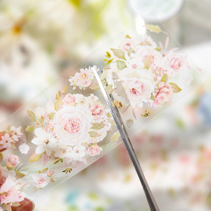 1 рулон/упак. липкая лента, наклейки для домашних животных, маленькие свежие формы, красивый цветочный фон, декоративный коллаж, лента 50 мм x 2 м, 4 типа