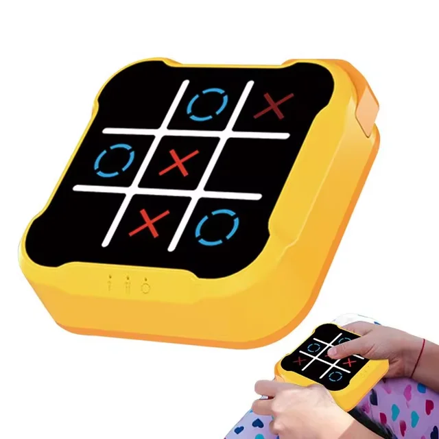 Tic-Tac-Toe Board wielofunkcyjne gry elektroniczne Montessori Puzzle gra stołowa szachy zestaw szachowy przenośny dla dorosłych dzieci