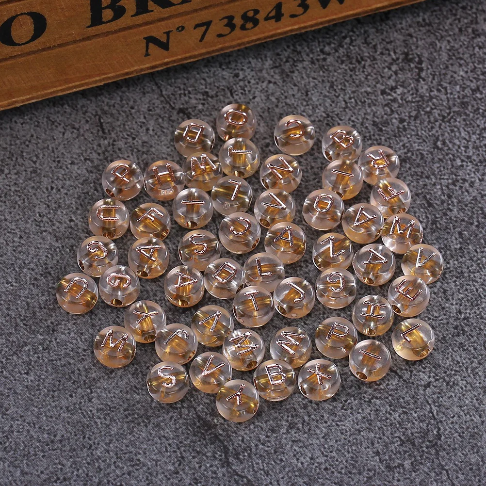4 sacchetti di perline acriliche sciolte con lettere inglesi, perline distanziatrici rotonde fai da te per braccialetti, collane, accessori per la creazione di gioielli