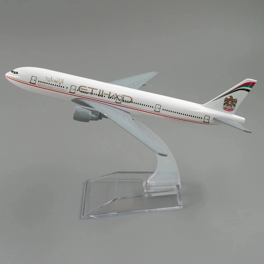 

16CM Etihad B777 Airplane Model Airplane Diecast Metal 1/400 Scale Planes Model With Stand For Aviation Enthusiasts Gifts