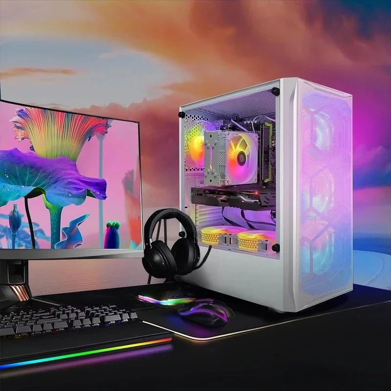 Desktop da gioco, RX 590 8G GDDR5, Xeon E5 2,5G fino a 3,3G, memoria 32G, SSD 1T, WiFi 600M, BT 5.0, ventola RGB x 6