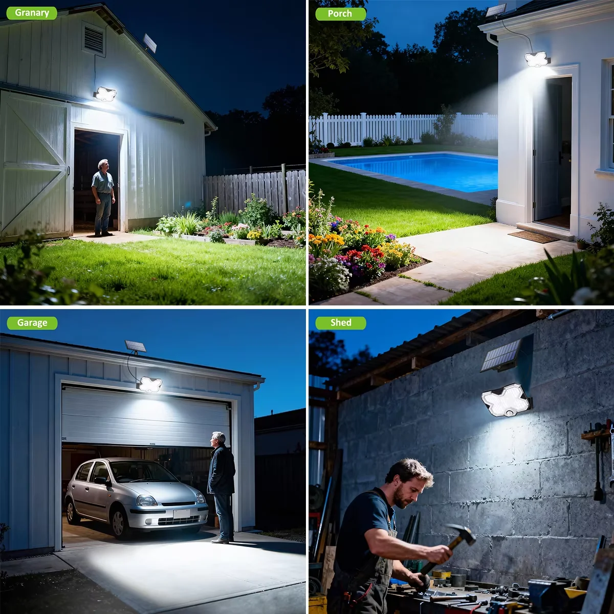 180LED Outdoor Solar Wall Light Separated Solar Panel IP65 Waterproof 3 Modes Dusk to Dawn Spot Lamp for Garden Yard Patio Fence view 6
