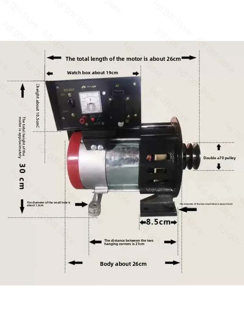 New 220V small generator 2000W household excitation alternator with voltage regulator 50Hz copper wire