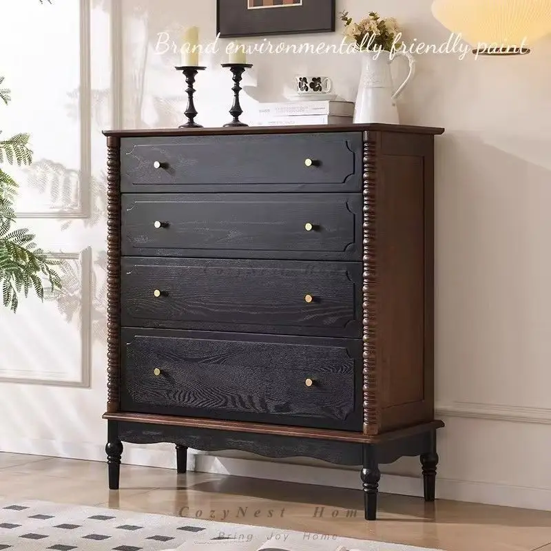 For four-chest cabinet household living room small apartment storage sofa side cabinet antique storage drawer cabinet