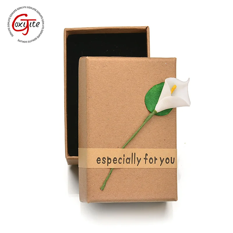 Goxijite White Black Square Jewelry Packaging Box Necklace Ring Bangle Accessories Storage Gift Boxes For Lover Or Friend