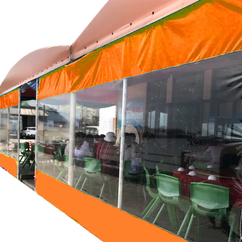 

Customize Outdoor Tent Visible Rainproof Cloth Yard Pergola Transparent Tarpaulin with Zipper Carwash Room Waterproof Curtain