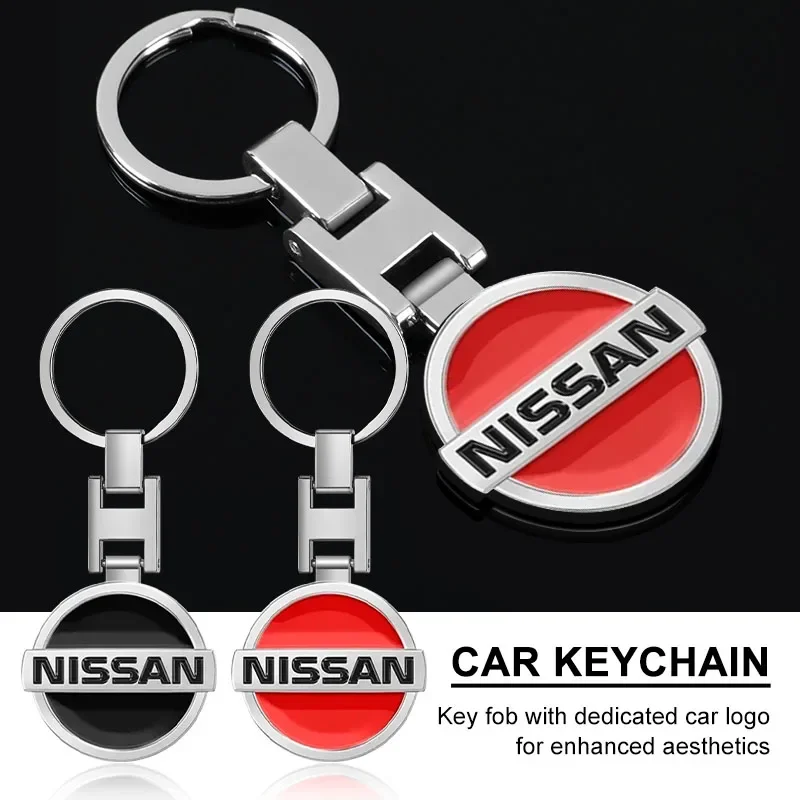 3D Metal Car Logo Key Chain Keyring Auto Interiors Accessories for Nissan Nismo 370Z GTR Almera Tiida Juke Teana Qashqai 350Z