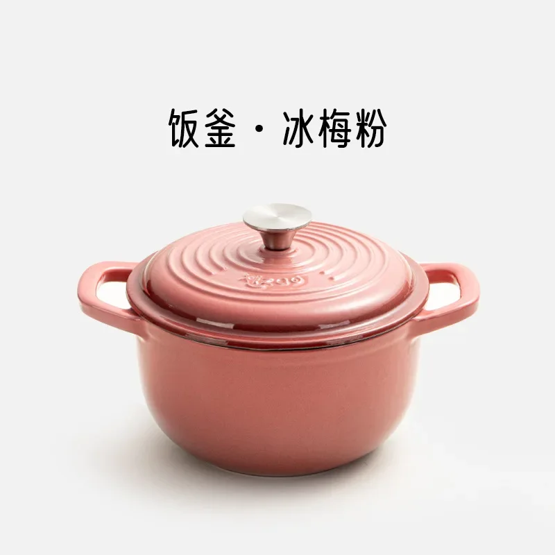 Panelas e frigideiras de ferro fundido esmaltado de 16cm, pequenas, acessórios de cozinha, panela de ferro fundido, panelas antiaderentes para cozinhar hot pot.
