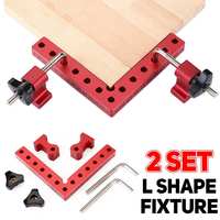 90 Degrees L-Shaped Auxiliary Fixture Woodworking Aluminum Square Right Angle Clamping Positioning Panel Fixing Clips Tools