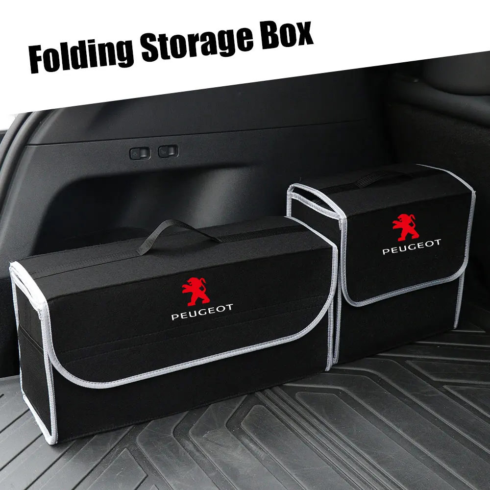 Foldable Felt Cloth Car Trunk Organizer Interior Storage Case Accessories For Peugeot 206 207 208 2008 308 3008 508 5008 406 407