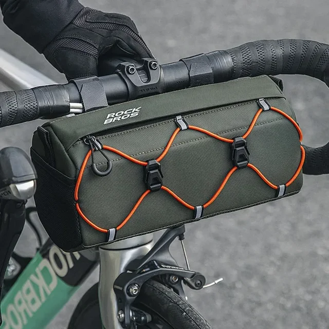 thumbnail image 2 of ROCKBROS Small Bike Handlebar Bag - 2L Lightweight Front Storage Pouch With Shoulder Strap For Road, Mountain & Commuter Bikes 2 of 9