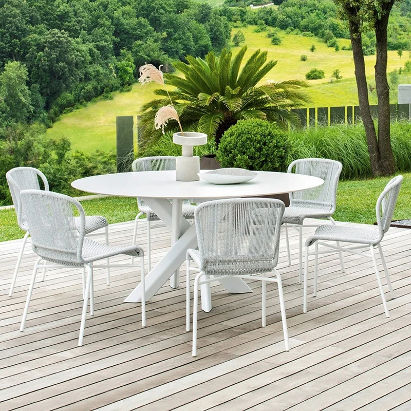

#Outdoor Alloy Tables Chairs Balcony Leisure Courtyard Bar Chairs Nordic Hotel Villa Sunroom Homestay Garden Set