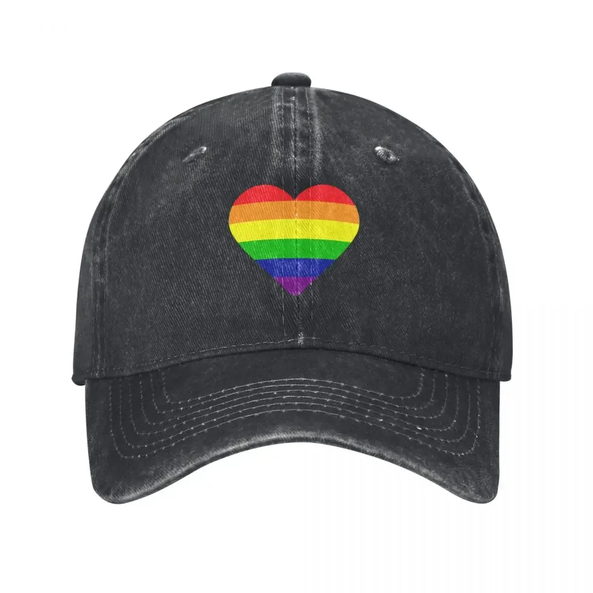 

Pride Flag Heart Baseball Cap Luxury man cap custom Hat Elegant Women's Hats Men's