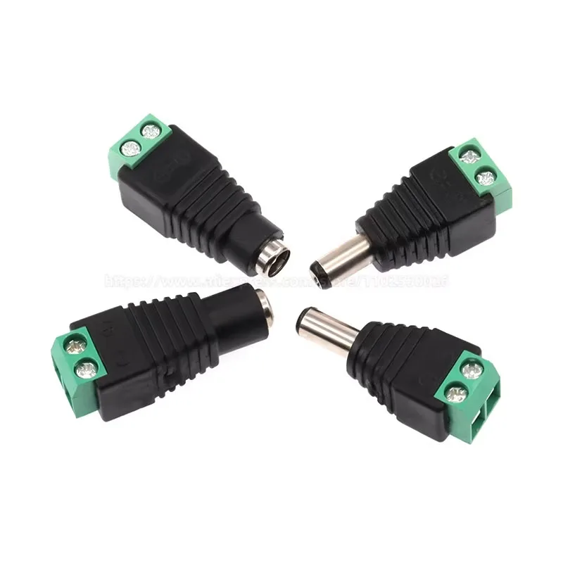 2PCS 5.5*2.1 5.5*2.5 MM Female Male DC 2.0 2.5 Power Cable Connector Jack Plug Connection For LED Strip CCTV Security Camera DVR