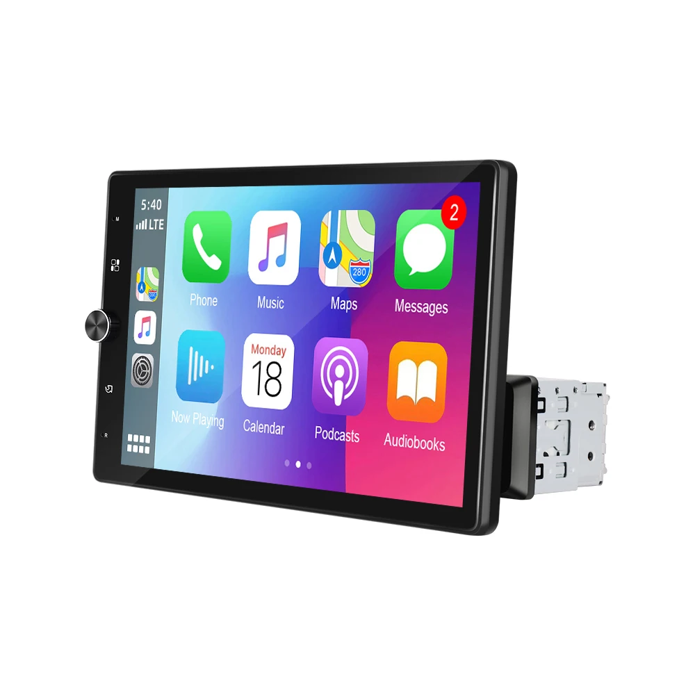 Podofo 1Din 10,4-Zoll-Touchscreen-Autoradio mit Carplay, Bluetooth, FM-Radio, Multimedia-Videoreceiver für die Modifikation und den Austausch von Audio- und Videogeräten im Autoinnenraum.