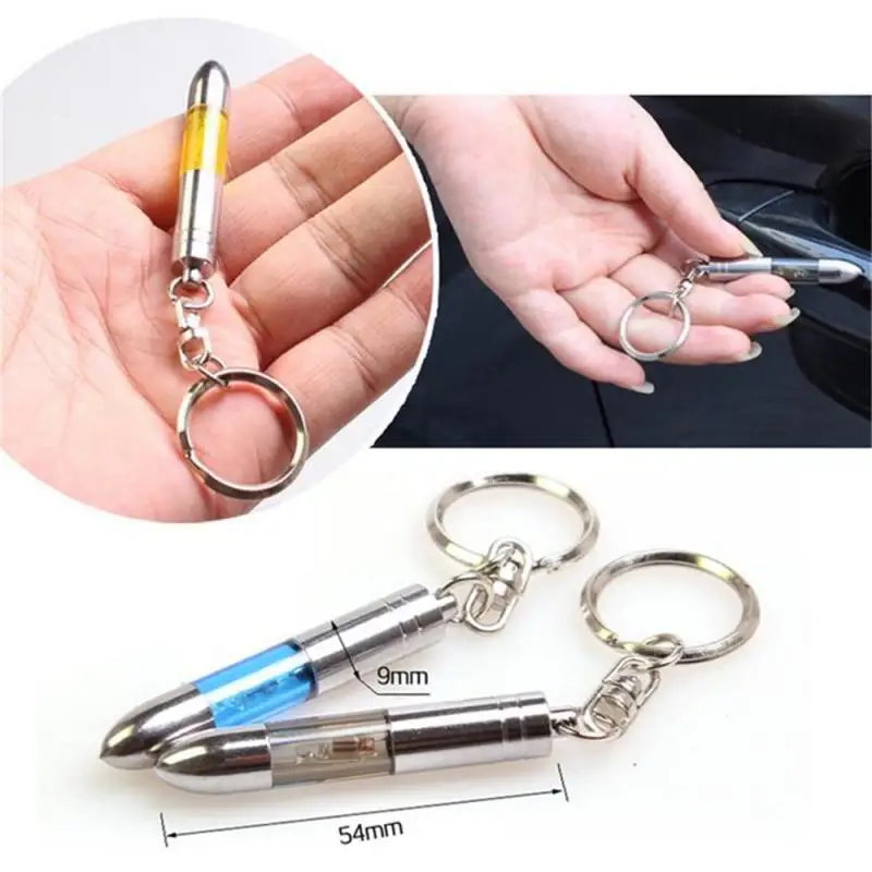 Anti-Static Keychain Car Body Static Eliminator Discharger High-Voltage Portable Key Ring with LED Light Interior Accessories