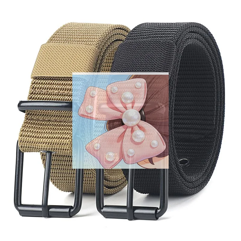 Men's Belt Porous Canvas Pin Buckle Leather Belt Outdoor Sports Belt Women's Trendy Eyelet Belt With Jeans Belt For Men Women