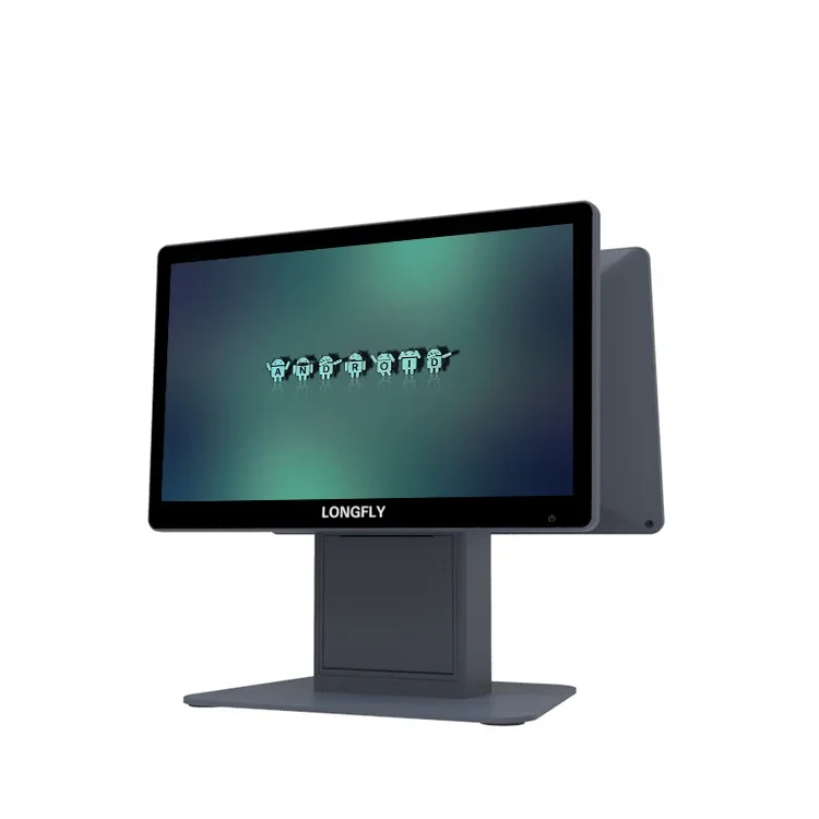 Longfly 15.6-Inchcash Register Pos System Retail and Restaurant Use Computer Cash Register POS Machine Dual Screen