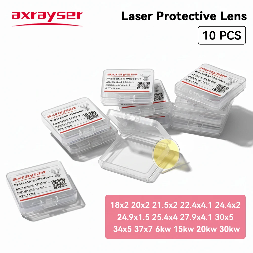 

10 шт. защитная линза для лазера осереизера 20x2 29,7x4,1 30x5 37x7 6 кВт 30 кВт Защитное стекло для лазерной головки Raytools WSX Precitec