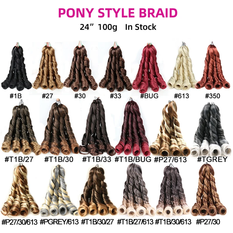 Snowdrop Synthetic French Curl Pony Style Braids Hair Extension Ombre Spiral Curl Braiding Hair Attachments for Braid