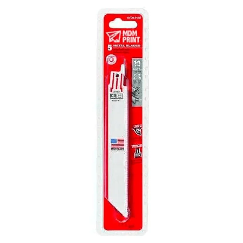 

6" 14 TPI SAWZALL Blades (5 Pk)