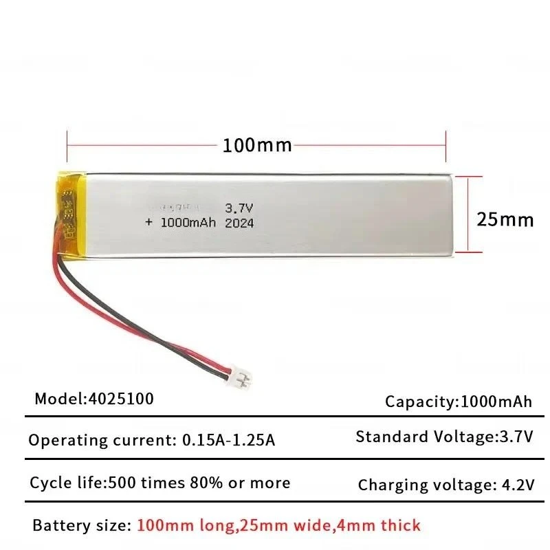 3.7V 1000mAh Li-Polymer Battery