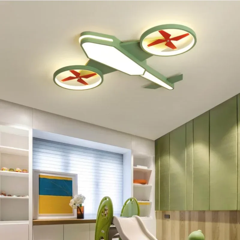 Creative Cartoon Air Plane Kids Ceiling Light Baby Boys Girls Children Kids Room Light Bedroom Lamp