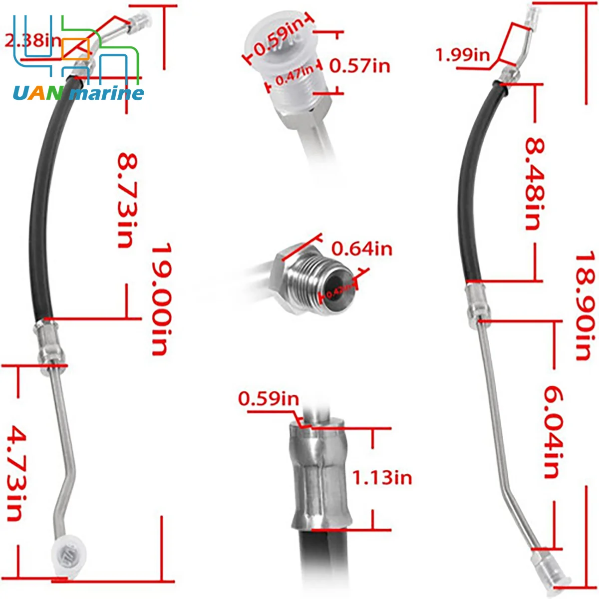 Do wykończenia i pochylenia Volvo Penta DPH Cylinder sterujący wąż hydrauliczny zestaw linii 21548739