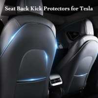 for Tesla Model Y/3 Back Seat Cover 2PCS Leather Protector Wear-Resistant Kick Seatback Mats for Tesla Accessories