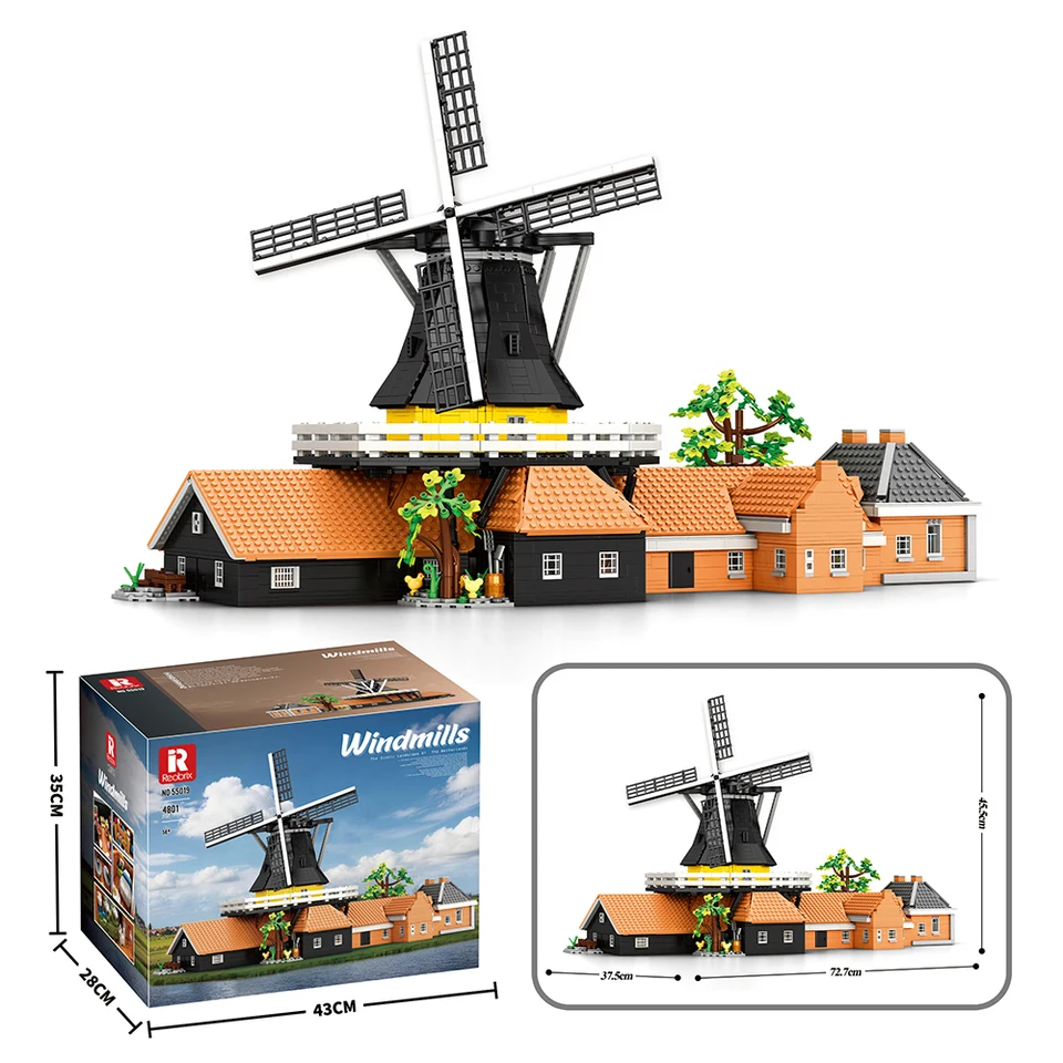 4801PCS Dutch Windmill Building Blocks Toy for Kids 14+