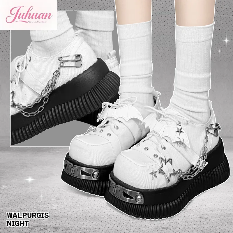 

Оригинальная японская обувь на платформе в стиле панк, обувь для маффинов, женская субкультура Y2k, парусиновая обувь в стиле готической Лолиты для девочек, одинарные туфли