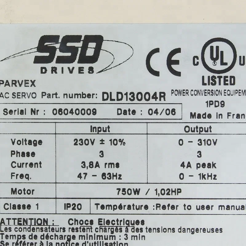 SSD DLD13004R Сервопривод переменного тока