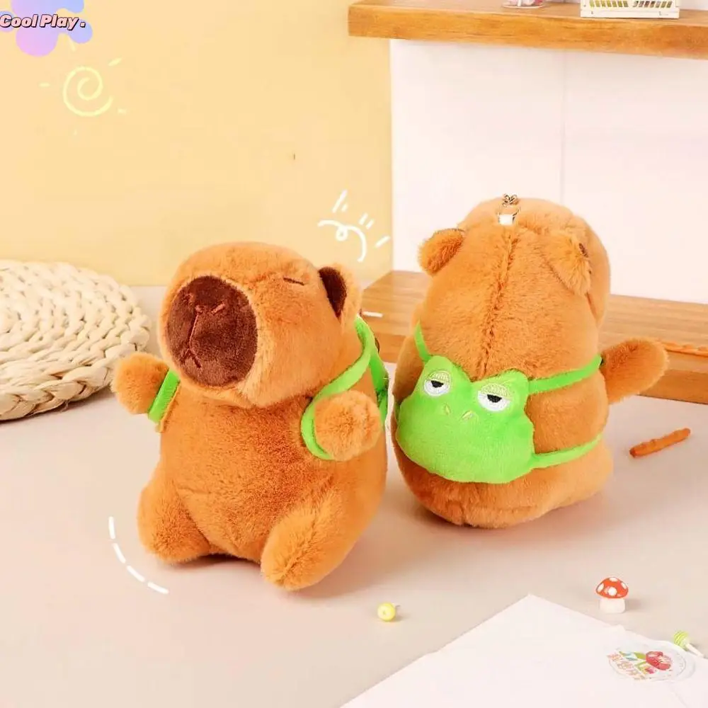 Capybara Simulation Capibara Keychain Simulation Frog backpack Capybara Plush Pendant Cloth Doll Cute Capybara Plush Toy