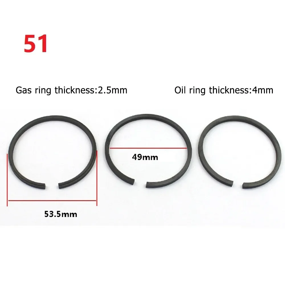 Piston Air Compressor Piston Ring Assembly Cylinder No Cracks Parts 3pcs/Set Accessories Air Compressor Replacement